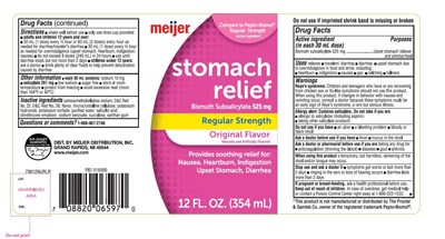 Meijer Stomach Relief Bismuth Subsalicylate Original Flavor (302 88 Stomach Relief Image)
